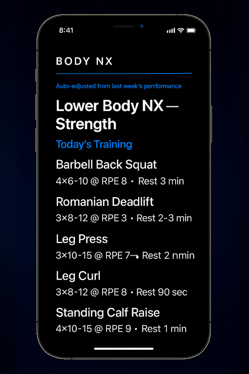 Adaptive workouts preview